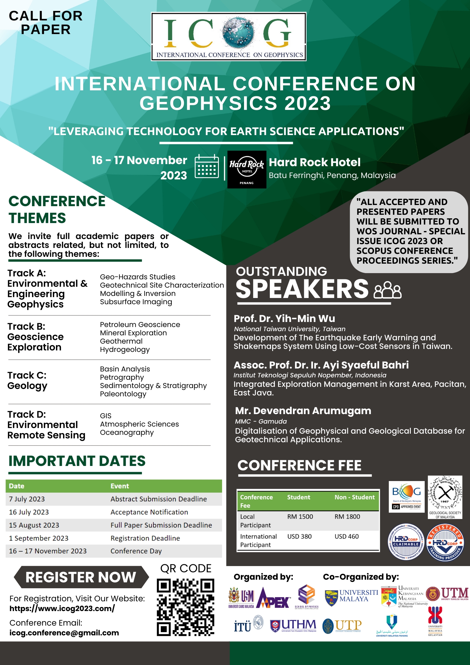 CALL FOR PAPERS INTERNATIONAL CONFERENCE ON GEOPHYSICS 2023 ICOG 2023