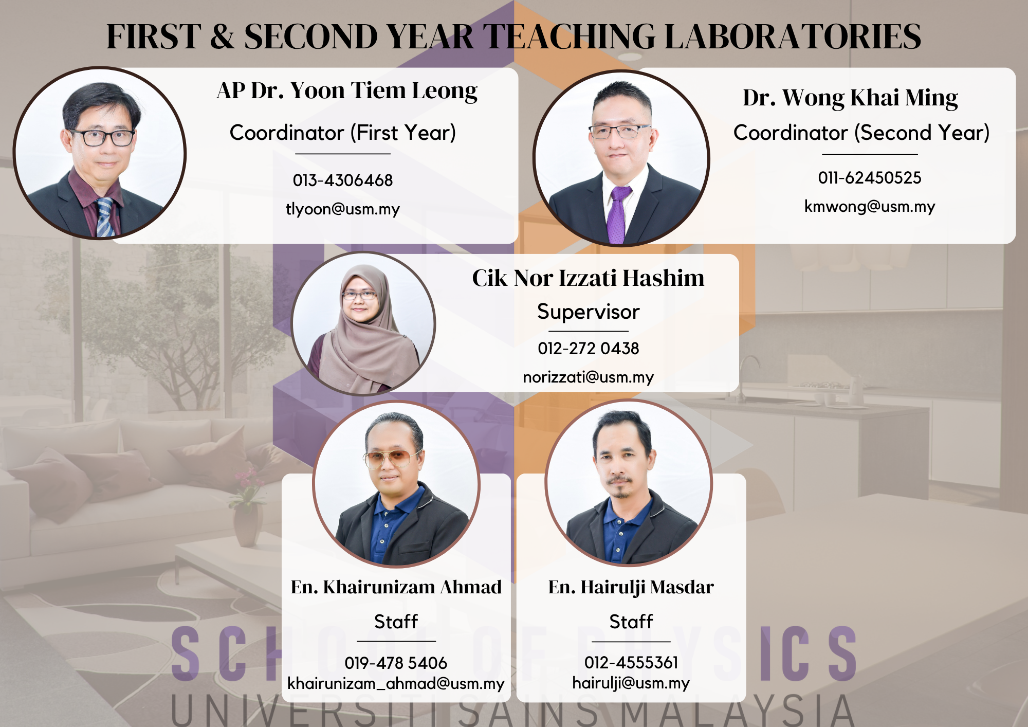 First Second Year Teaching Laboratories